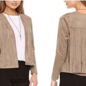 CUPCAKES AND CASHMERE TAN ULTRASUEDE JACKET SZ XSM